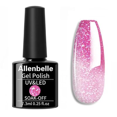 Allenbelle Color Changing Gel Nail Polish Set Color Changing Gel Polish Set Mood Soak Off Uv Led Gel Nail Polish (Pink To White)