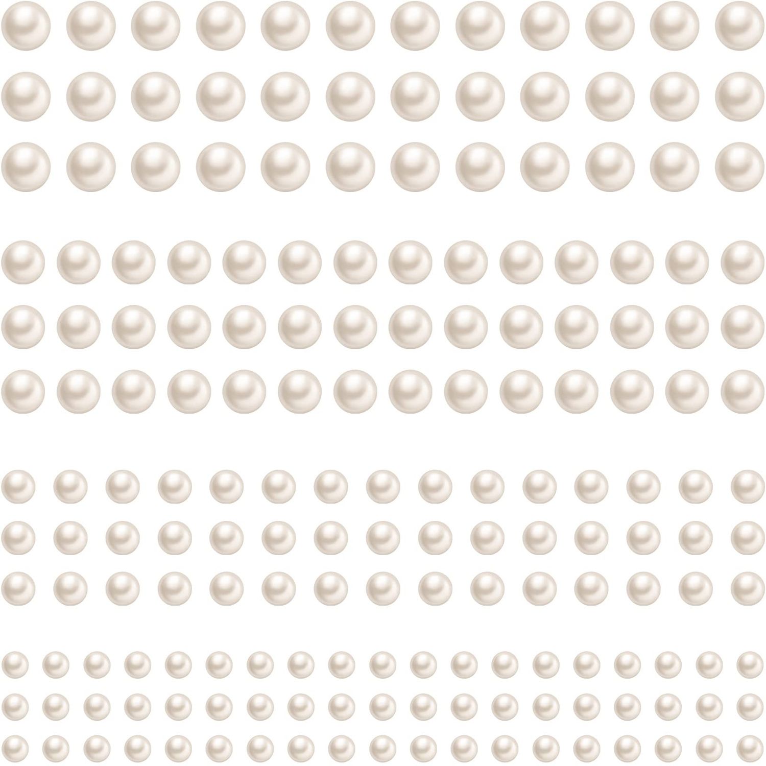 Tenare 2800 Pcs Pearl Stickers for Crafts 4 Size Self Adhesive Pearls Faux Pearl Embellishment Makeup Stickers Sheet for Face Beauty Nail Phone DIY Craft Home Decor(Beige)