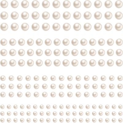 Tenare 2800 Pcs Pearl Stickers for Crafts 4 Size Self Adhesive Pearls Faux Pearl Embellishment Makeup Stickers Sheet for Face Beauty Nail Phone DIY Craft Home Decor(Beige)