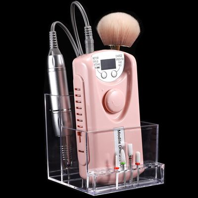 Noverlife 10 Holes Mini Nail Drill Machine &amp; Bits Storage Box, Transparent Nail Drill Grinding Bit Organizer, Plastic Nail Drill Tool Displayer Holder Case (Not Included Nail Drill Machine &amp; Bit)