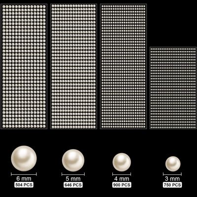 Tenare 2800 Pcs Pearl Stickers for Crafts 4 Size Self Adhesive Pearls Faux Pearl Embellishment Makeup Stickers Sheet for Face Beauty Nail Phone DIY Craft Home Decor(Beige)