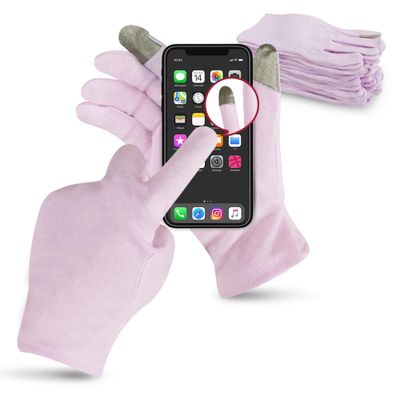 HandLove 12 Pairs Premium 100 Cotton Gloves | Dry Hands &amp; Eczema |Overnight Lotion &amp; Spa Treatment for Women &amp; Men | Reusable|Touchscreen| Touch Purple