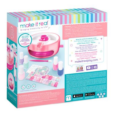 Light Magic Nail Dryer & Polish Set for Girls & Teens - 5 Vibrant Nail Colors, Art Stickers, Nail File, Cuticle Pusher & Dryer - Water-Based, Non-Toxic Polish Perfect Spa Day Manicures Make it Real