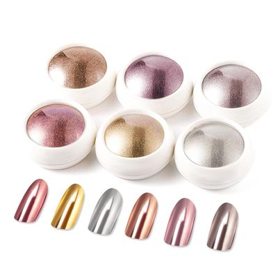 Gold Chrome Nail Powder BISHENGYF -Metallic Mirror Effect Holographic Rose Gold Silver Copper Nail Powder Pigment Nail Chrome Powder for Nails Art DIY Decoration