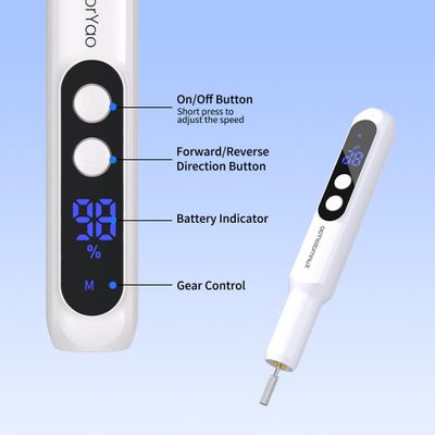 Electric Nail Drill Professional Electric Nail File Kit 11 in 1 Rechargeable Manicure Pedicure Tools Cordless Nail Drill with 3 Speeds Modes and LED Lighting for Acrylic Gel Dip Powder Nails(White)