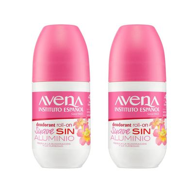 Avena Instituto Espaol Deodorant Roll-On Suave, Long-Lasting, Non-Alcohol, 2-Pack of 2.50 Oz each, 2 Bottles