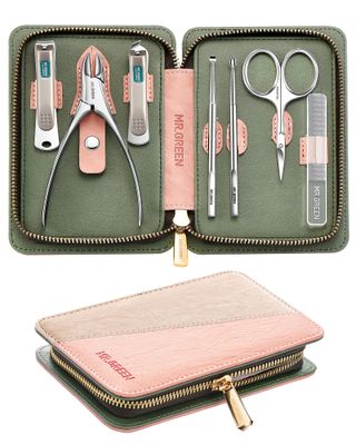 7Pcs Manicure Set, Pedicure Sets, Nail Clipper setsStainless Steel Professional Nail Cutter with Travel Case