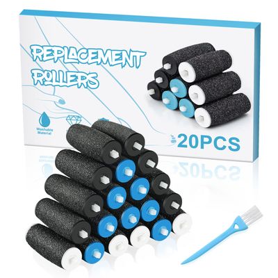 10/20Pcs Pedi Replacement Rollers Compatible with Amope Pedi Perfect Refills Electronic Foot File,with 8 Extra Coarse&amp;8 Regular&amp;4 Soft, for Foot Scrubber Callus Remover, Ped Egg Powerball for Feet