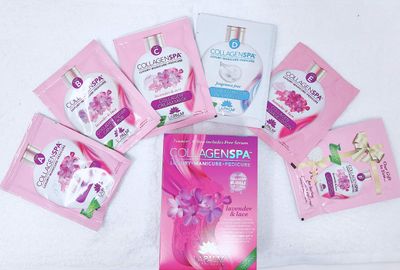 La Palm Collagen Spa Luxury Manicure and Pedicure with Collagen Bubble Crystals - Lavender &amp; Lace (1 Pack)