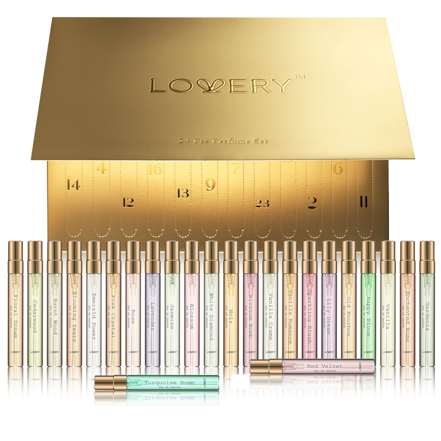 Mothers Day Gifts for Mom, Wife, Daughter - 24pc Perfume Samples for Women Gift Set , Assorted Mini Womens Perfume Fragrance Sets, Floral Perfume Sampler for Travel, Birthday
