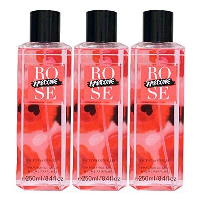 Victorias Secret Lot of 3 Fragrance Mist 8.4 Fl Oz Each (Hardcore Rose)