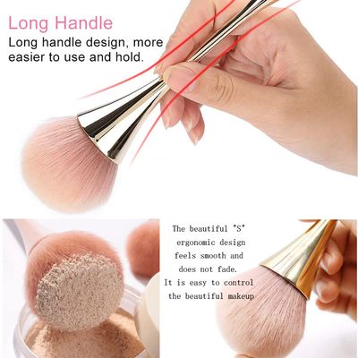 HYWWPFLAY 2Pcs Nail Dust Brush Acrylic Brush Cleaner Nail Brushes for Cleaning Dust Dip Powder Brush Large Makeup Brush Blush Brush Nail Clean Up Brush Manicure Brush Nail Art Tools (GoldBlack)