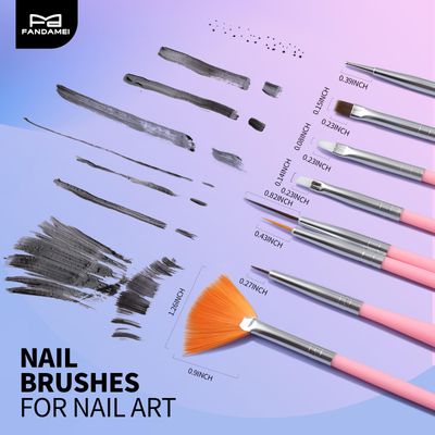 FANDAMEI Nail Art Tools, Nail Brush, 15 PCS Nail Art Brushes, 5 PCS Nail Dotting Tool, Nail Stand, Nail Holder For Painting Nails, Nail Tools, Nail Design Tools