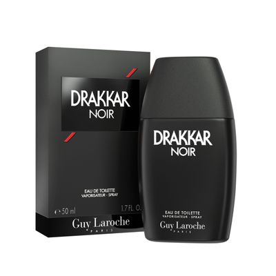 Guy Laroche Drakkar Noir, Iconic Designer Fragrance, Intense &amp; Powerful Eau de Toilette, Fougere Blend &amp; Aromatic Spices, Long Lasting Mens Cologne, Day and Evening Scent, 1.7 Fl. Oz.