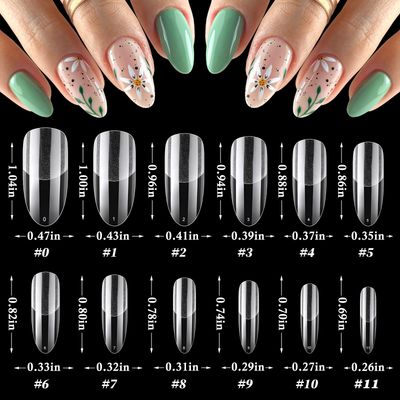 LoveOurHome 600pc Oval Nail Tips Medium Fake Nails Clear Press on Nails Medium Oval Soft Gel Nail Tips Full Cover False Nail Clear Gel Tip for Acrylic Nails Extension Press Nails Making