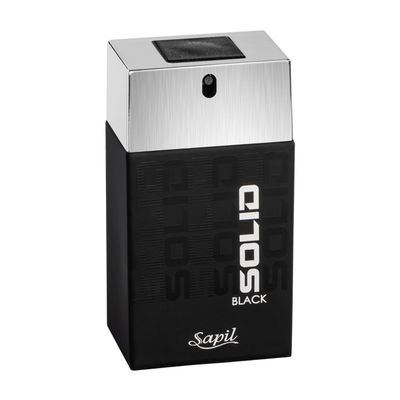 Sapil Solid Black Perfume for Men - Long-lasting Dubai Cologne, Arabic Woody Floral EDT Spray, 3.4 Oz (100 ml) - Enticing Dubai Perfume for Men, Affordable Luxury Fragrance