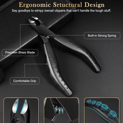 Toenail Clippers for Thick &amp; Ingrown Nails, Professional Nail Clipper Set with Pedicure Tool, Super Sharp Fingernail Cutter with Catcher, Podiatrist Toe Nail Clippers Kit for Seniors, Men &amp; Women