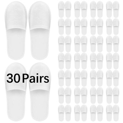 SENJUNSAFE 30Pairs disposable slipper disposable slippers for guests hotel slippers spa slippers Pack for Hotel, Spa, Travel, Shoeless Home, White Closed Toe (US Men Size 10, Women 11)