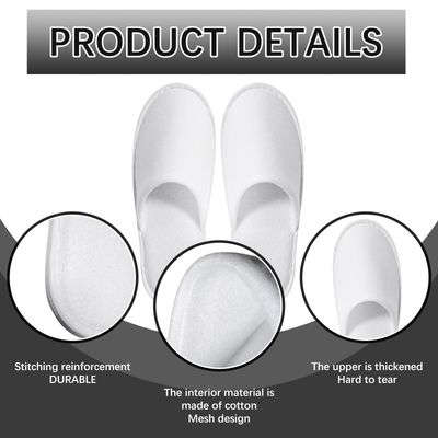 SENJUNSAFE 30Pairs disposable slipper disposable slippers for guests hotel slippers spa slippers Pack for Hotel, Spa, Travel, Shoeless Home, White Closed Toe (US Men Size 10, Women 11)