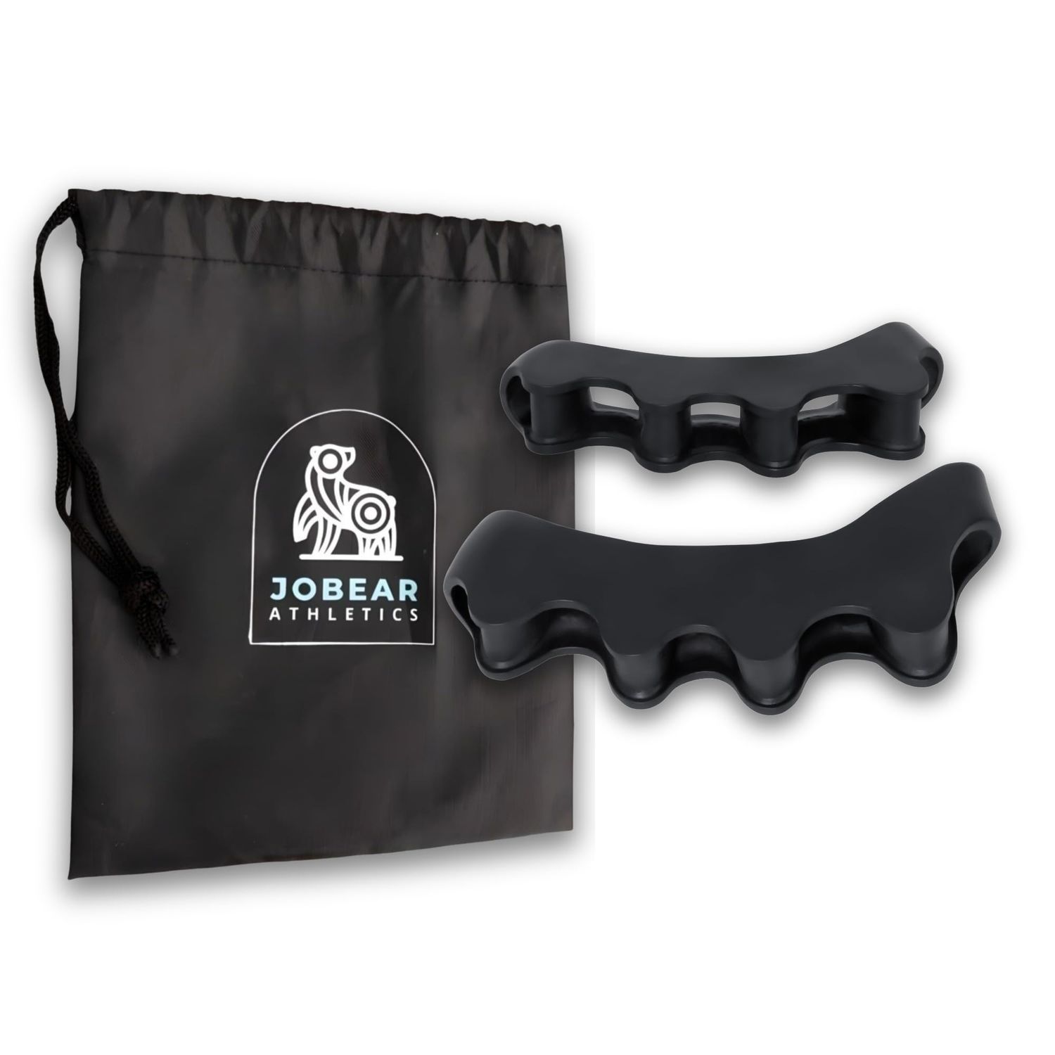 JOBEAR Toe Separators for Men &amp; Women with Storage Bag - Toe Spacers for Foot Health and Bunion Relief - Correct Toes - Correct Foot - Bunion Pain - Plantar Fasciitis (Black)