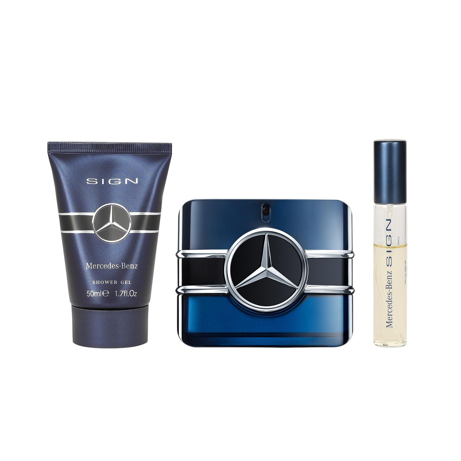Mercedes-Benz Sign Giftset - Mens Cologne Set - Shower Gel Body Wash and Perfume for Men - Cologne for Men - Violet, Patchouli Fragrances - 3 Pc