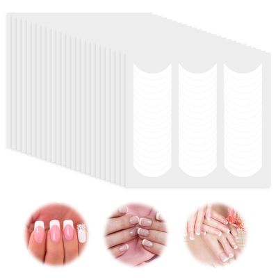 Hariendny 3168 PCS Nail Stickers Strips French Manicure Tip Guides Self Adhesive Stencil Kit for DIY Manicure Decorations, White