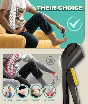ILLFER Toenail Clippers for Seniors Thick Toenails and Fingernail, Anti Splash Large Toe Nail Clippers for Men Women Adult, Sharp Wide Jaw Opening Long Handle Angled Head