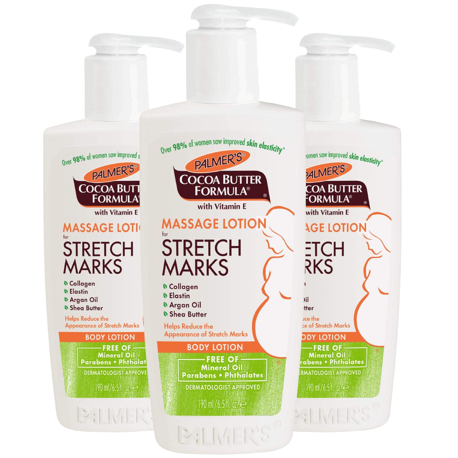 Palmers Cocoa Butter Formula Massage Lotion for Stretch Marks and Pregnancy Skin Care, 6.5 Ounces (Pack of 3)