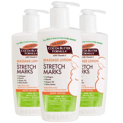 Palmers Cocoa Butter Formula Massage Lotion for Stretch Marks and Pregnancy Skin Care, 6.5 Ounces (Pack of 3)