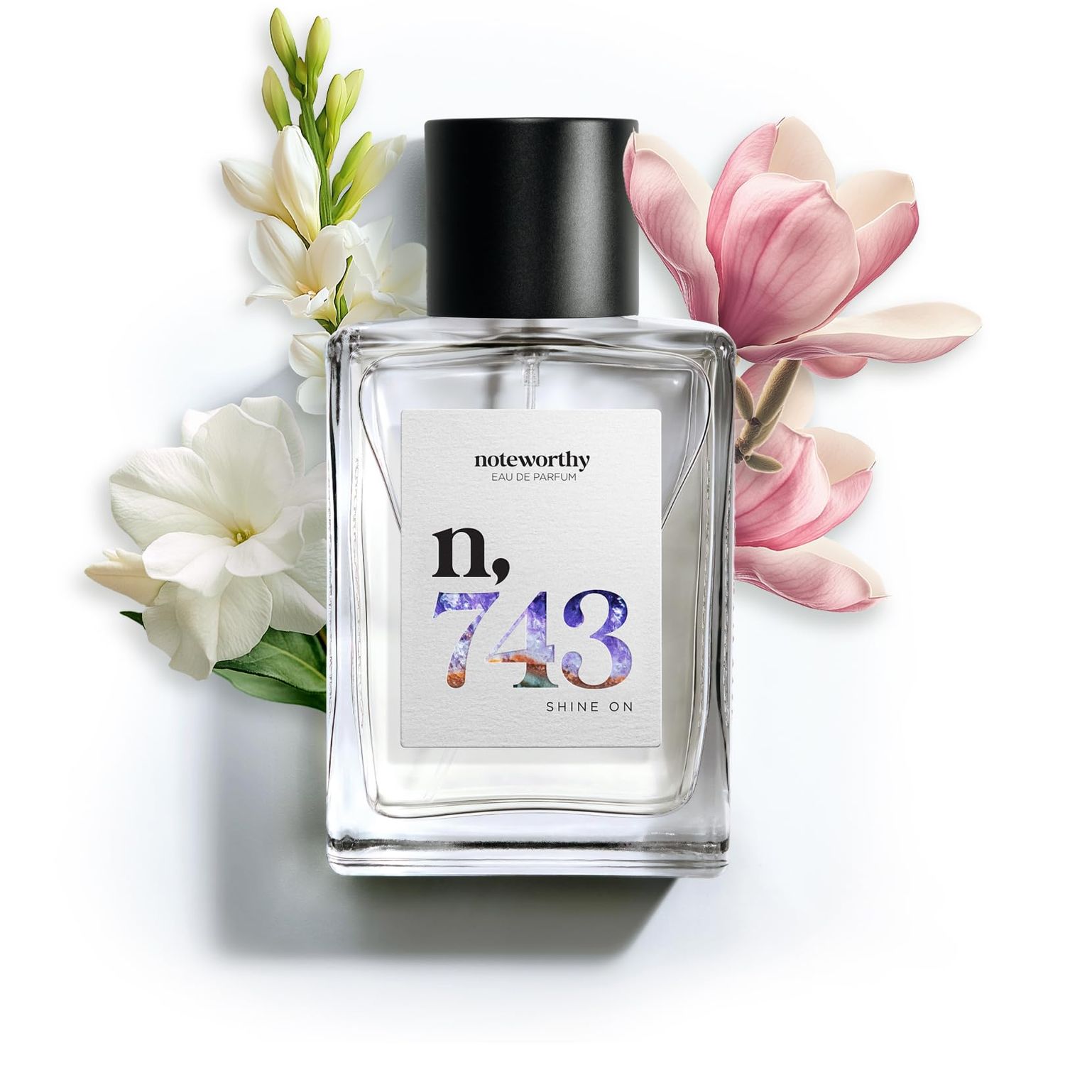 Noteworthy n,743 Shine On Eau De Parfum - Tuberose, Magnolia, Jasmine | Sophisticated, Warm Fragrance for Any Occasion | Long-lasting Unisex Perfume for Women &amp; Men (100ml)