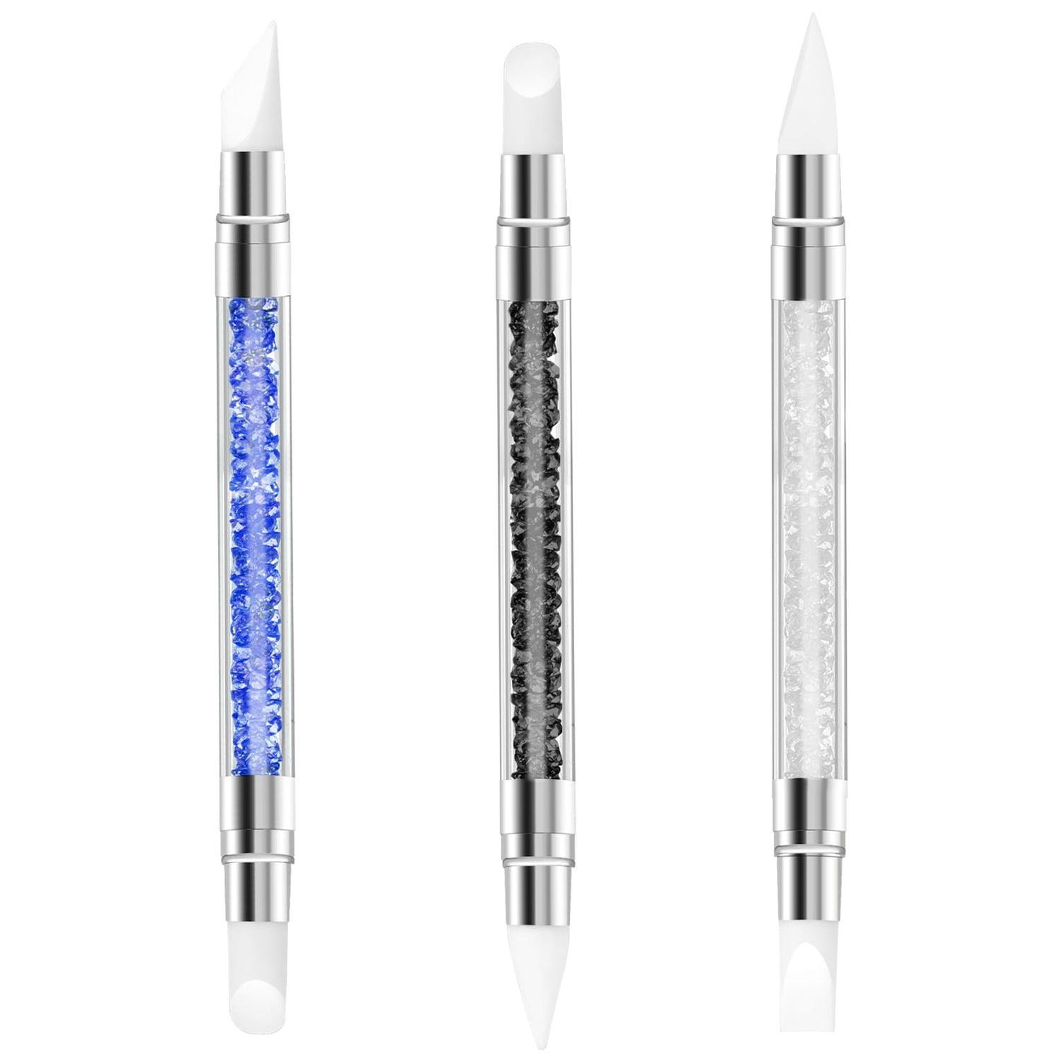 ZEYIYER 3PCS Silicone Nail Tool, Dual Tipped Sculpting Tools for Nails, 3D Nails Gel Sculpting Gel Tools, Rhinestone Carving Pen