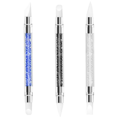 ZEYIYER 3PCS Silicone Nail Tool, Dual Tipped Sculpting Tools for Nails, 3D Nails Gel Sculpting Gel Tools, Rhinestone Carving Pen