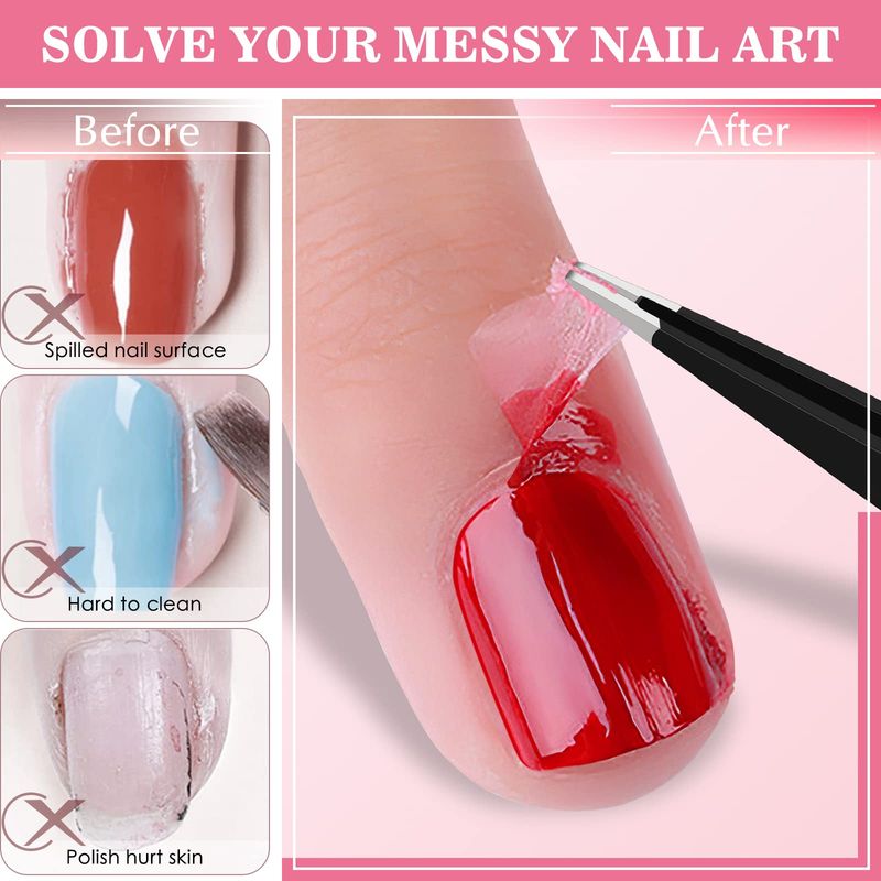 DRMODE Liquid Latex for Nails 30ML Fast Drying Cuticle Guard Latex Tape Peel Off for Nails Painting, Stamping Skin Protectors Barrier for Nail Art with Bonus Tweezers for Various Nail Art