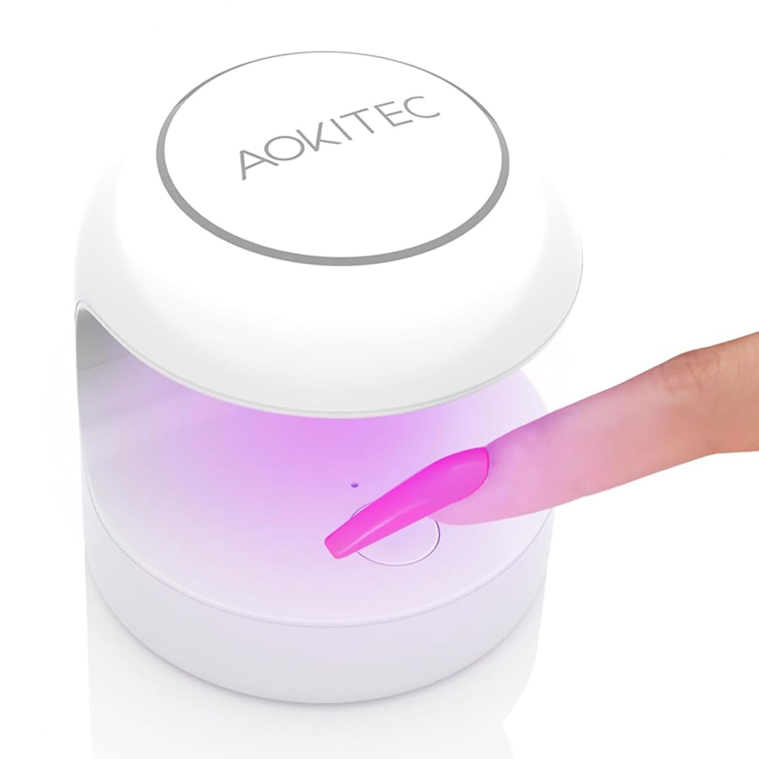 Aokitec UV Light for Nails, Mini UV LED Nail Lamp Portable Quick-Dry 12W Gel Nail Curing Lamp for Gel Polish Resin Glue Gel Extension Gel Manicure Kit for Salon Home DIY Nail Art (White)