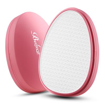 BALUCA Glass Foot File Callus Remover - Foot Rasper with Protective Cover, Nano-Glass Foot Scrubber for Dead Skin, Professional Pedicure Tool for Home, Salon, and Travel - Pink
