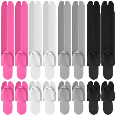 JaGely 100 Pair Disposable Pedicure Slippers Bulk Multicolor Flip Flop for Pedicure Anti Slip EVA Foam Spa Slipper Sandal Disposable Shoe Kit for Women Nail Bath Salon Party Supplies (Neutral Color)