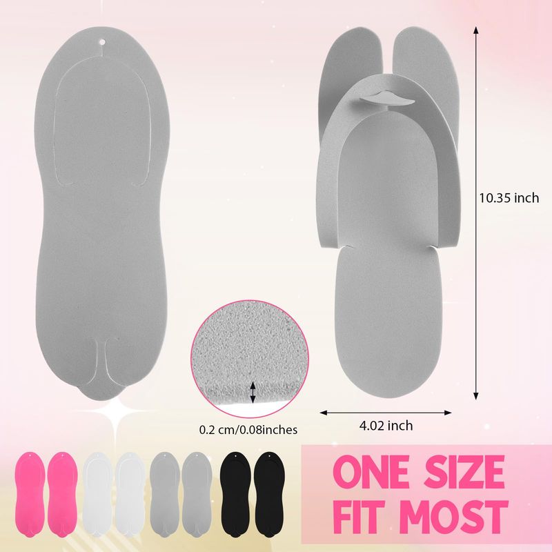 JaGely 100 Pair Disposable Pedicure Slippers Bulk Multicolor Flip Flop for Pedicure Anti Slip EVA Foam Spa Slipper Sandal Disposable Shoe Kit for Women Nail Bath Salon Party Supplies (Neutral Color)