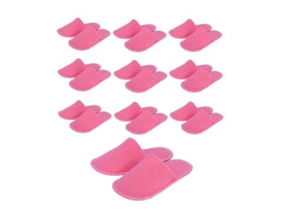 CHOCHILI Pink 10 Pairs Fabric Packed Disposable Color Hotel Slippers for Airbnb Spa Salon Party Wedding Guests - US Men Women Size 8-10