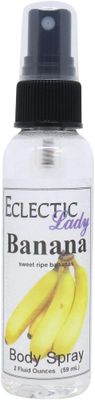 Eclectic Lady Banana Body Spray, 2 ounces, Body Mist for Women with Clean, Light &amp; Gentle Fragrance, Cologne with Soft, Subtle Aroma For Daily Use