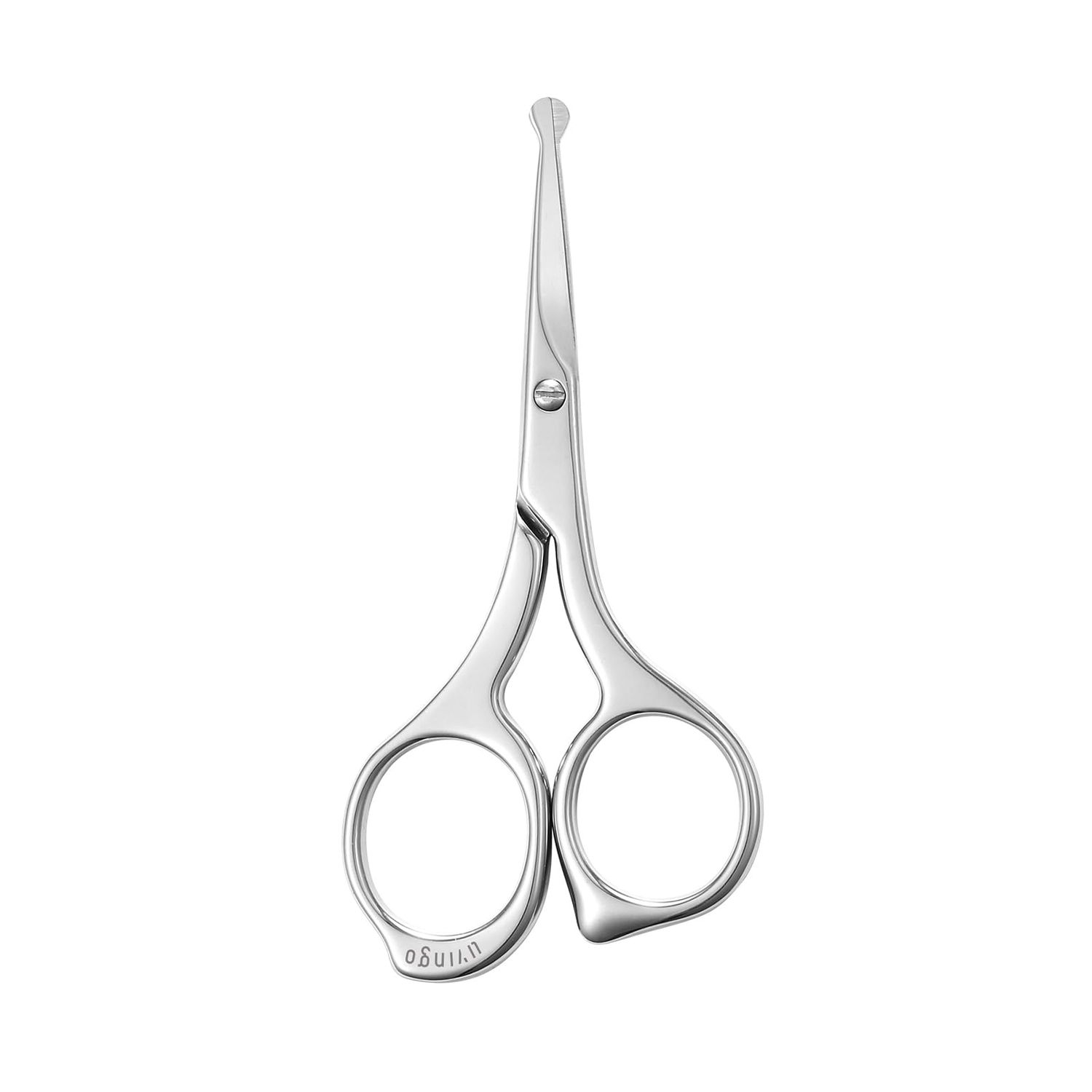 LIVINGO Nose Hair Scissors - Precision Stainless Steel Trimming Scissors with Rounded Tips, Safe and Easy Grooming for Nose, Ear, and Facial Hair