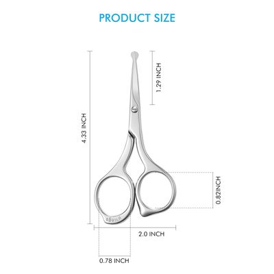 LIVINGO Nose Hair Scissors - Precision Stainless Steel Trimming Scissors with Rounded Tips, Safe and Easy Grooming for Nose, Ear, and Facial Hair