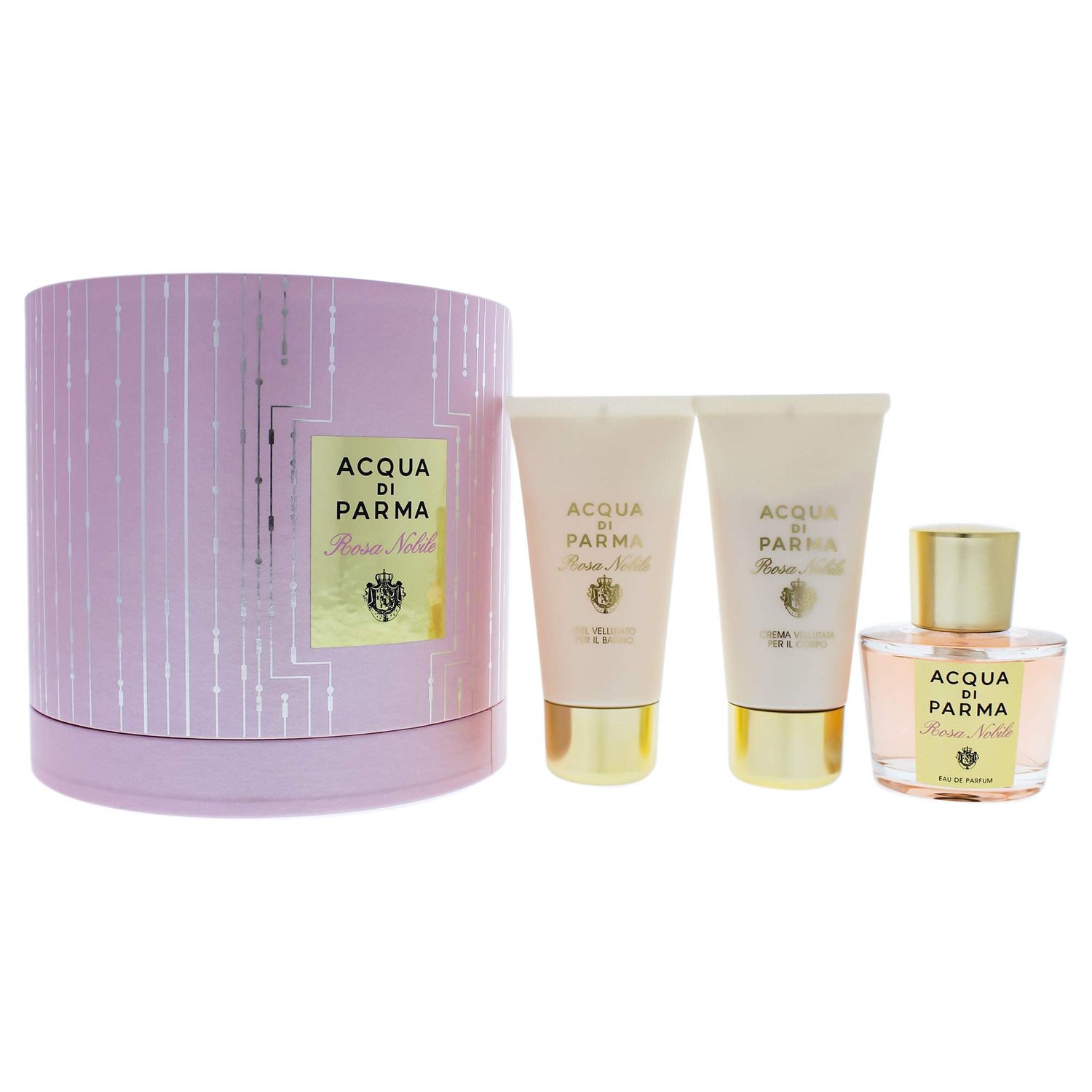 Acqua Di Parma Rosa Nobile 3 Piece Gift Set Eau De Parfum Spray, Shower Gel &amp; Body Cream for Women