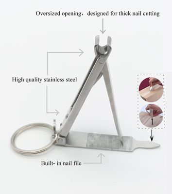 Ginalaia Stainless Steel Portable Nail CutterGerman Keychain Nail Clipper with File for Man and Women, Ultra Thin Flat Fingernail Clipper Perfect Use for Traveling Home Office (Small, 1)