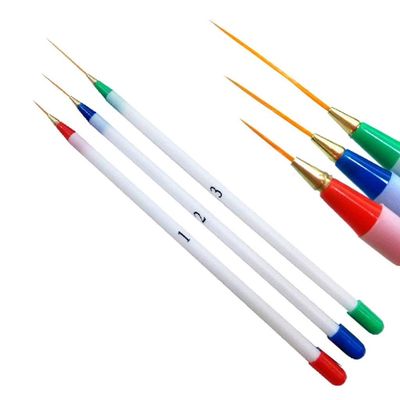 Tujuna Set 3Pcs/Pack Fine Drawing Striping Liner Design Tips Nail Art Pen Brushes Brush Salon DIY Gel UV Manicure Tool gifts Multicolor