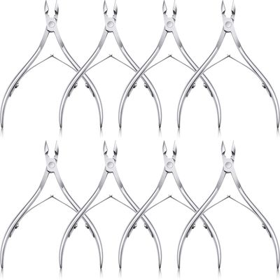 8 Pieces Cuticle Trimmer Stainless Steel Cuticle Nippers Pointed Blade Dead Skin Cutter Clipper Remover Scissors Manicure Tools for Fingernails and Toenails(Silver)