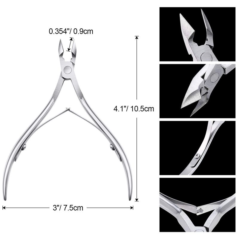 8 Pieces Cuticle Trimmer Stainless Steel Cuticle Nippers Pointed Blade Dead Skin Cutter Clipper Remover Scissors Manicure Tools for Fingernails and Toenails(Silver)
