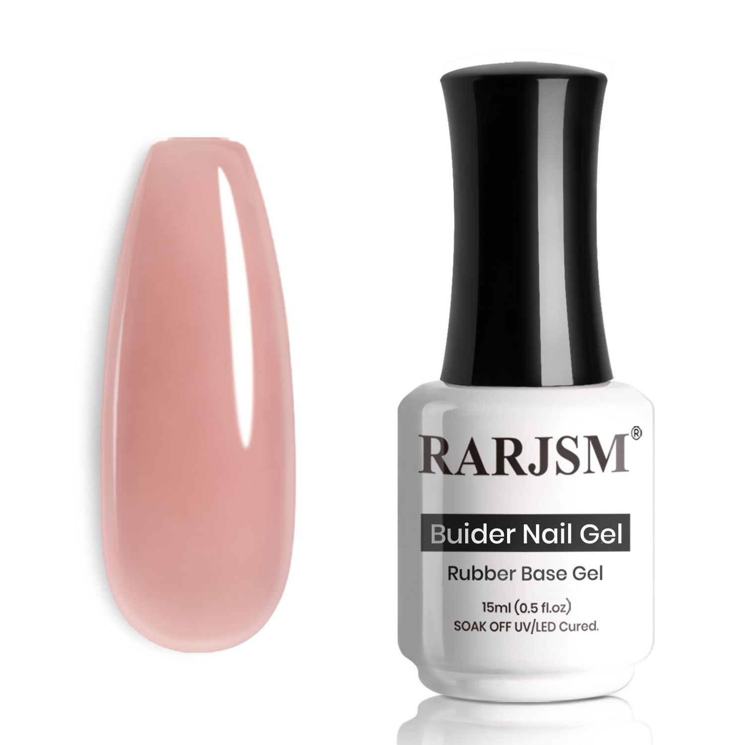 RARJSM Rubber Base Coat Gel Polish Nude Dirty Pink Skin Tone Rubber Base Gel for Nails Natural Nude Color French Manicure Extend Gel Soak Off Curing Requires Single Bottle 15ml Salon Home DIY Use