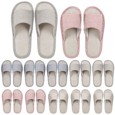 Suhine 12 Pairs House Slipper for Guests Open Toe Spa Slippers Non Slip Indoor Comfortable Breathable Home for Travel Guests Hotel Home Bedroom Unisex(Classic)