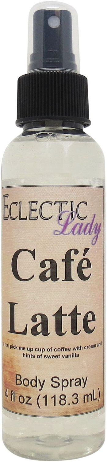 Eclectic Lady Cafe Latte Body Spray, 4 ounces, Body Mist for Women with Clean, Light &amp; Gentle Fragrance, Cologne with Soft, Subtle Aroma For Daily Use