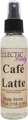 Eclectic Lady Cafe Latte Body Spray, 4 ounces, Body Mist for Women with Clean, Light &amp; Gentle Fragrance, Cologne with Soft, Subtle Aroma For Daily Use
